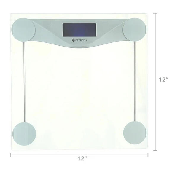 Used - Etekcity Smart Scale, LCD Display, 400lb Capacity Glass Silver (no box) - Picture 2 of 2